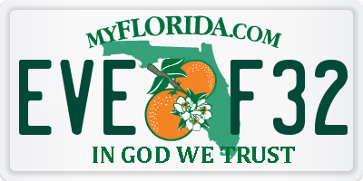 FL license plate EVEF32