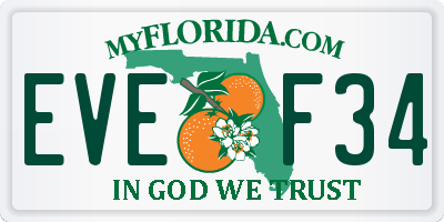 FL license plate EVEF34