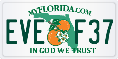 FL license plate EVEF37