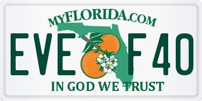 FL license plate EVEF40
