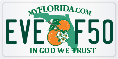 FL license plate EVEF50