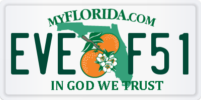 FL license plate EVEF51