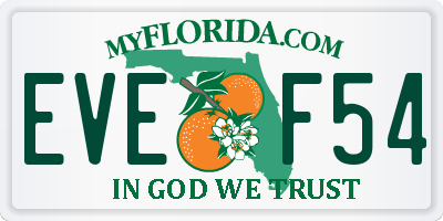 FL license plate EVEF54