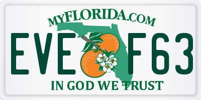 FL license plate EVEF63