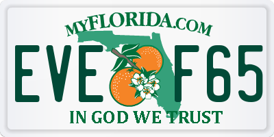 FL license plate EVEF65