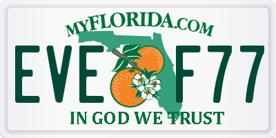 FL license plate EVEF77