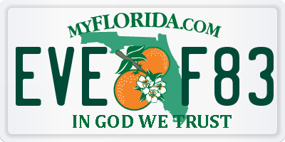 FL license plate EVEF83