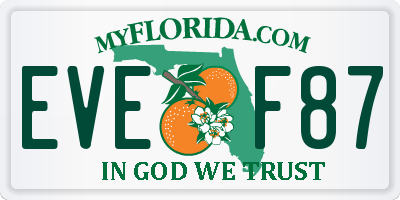 FL license plate EVEF87
