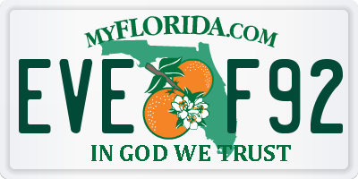 FL license plate EVEF92