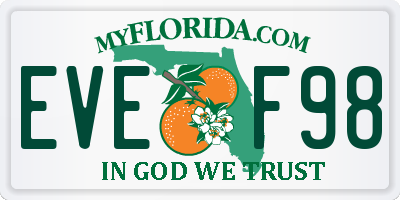 FL license plate EVEF98