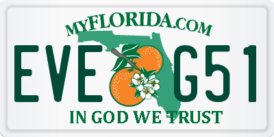 FL license plate EVEG51
