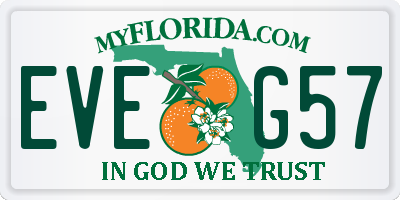 FL license plate EVEG57