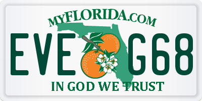 FL license plate EVEG68