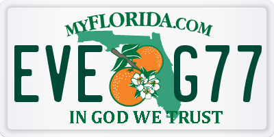 FL license plate EVEG77
