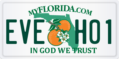 FL license plate EVEH01