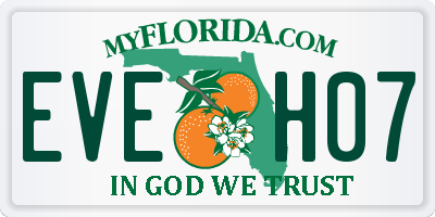 FL license plate EVEH07