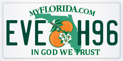 FL license plate EVEH96