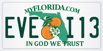 FL license plate EVEI13