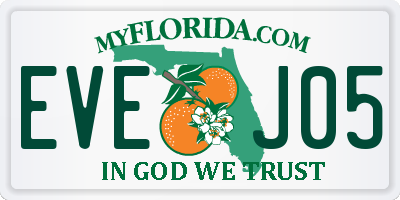 FL license plate EVEJ05