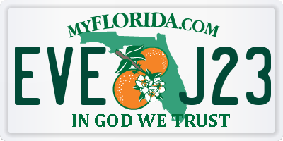 FL license plate EVEJ23