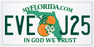 FL license plate EVEJ25