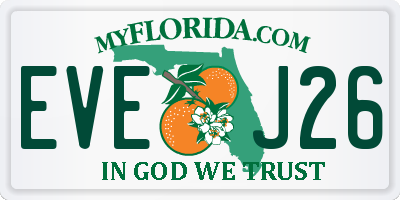 FL license plate EVEJ26
