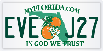 FL license plate EVEJ27