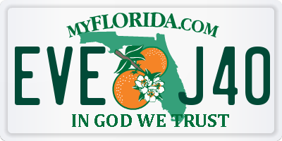 FL license plate EVEJ40