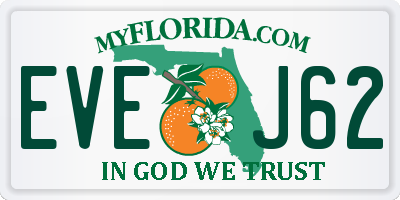 FL license plate EVEJ62