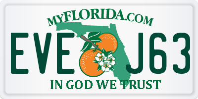 FL license plate EVEJ63