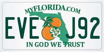 FL license plate EVEJ92