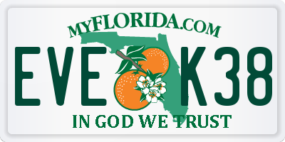FL license plate EVEK38
