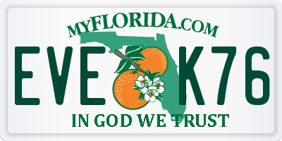 FL license plate EVEK76