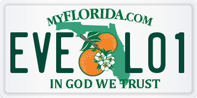 FL license plate EVEL01