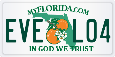 FL license plate EVEL04