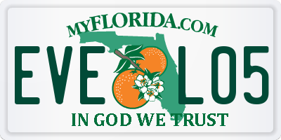 FL license plate EVEL05