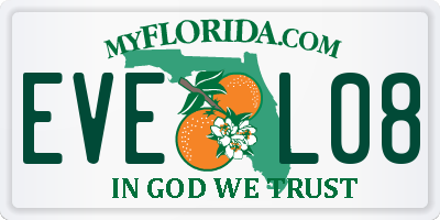 FL license plate EVEL08