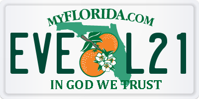 FL license plate EVEL21