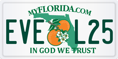 FL license plate EVEL25