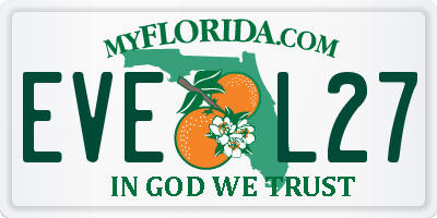 FL license plate EVEL27