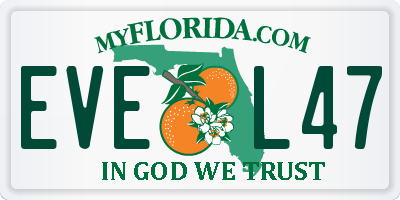 FL license plate EVEL47