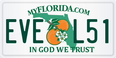 FL license plate EVEL51