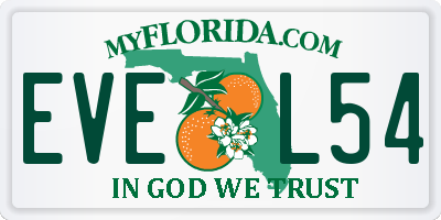 FL license plate EVEL54
