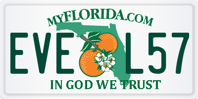 FL license plate EVEL57