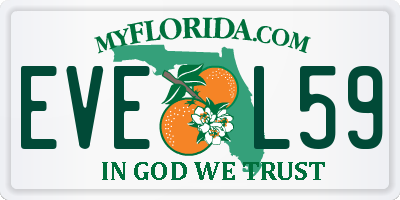 FL license plate EVEL59