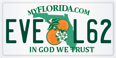 FL license plate EVEL62