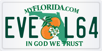 FL license plate EVEL64