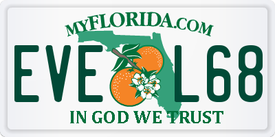 FL license plate EVEL68