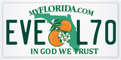 FL license plate EVEL70