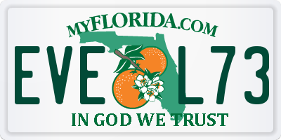 FL license plate EVEL73